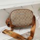 Khaki Street Simplicity Letter Geometric Patchwork Zipper Bags