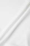 White Casual Daily Elegant Cut Out Asymmetrical Solid Color One Shoulder Regular Jumpsuits