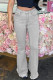 Grey Street Print Patchwork Pocket Buttons Zipper Boot Cut Mid Waist Speaker Positioning Print Bottoms