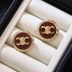 Burgundy Simplicity Geometric Patchwork Earrings