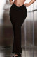 Black Casual Solid Slit Skinny High Waist Conventional Solid Color Skirts