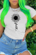 White Casual Daily Print Patchwork O Neck T-Shirts
