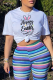 White Casual Vintage Print Patchwork O Neck T-Shirts
