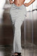 Grey Casual Solid Slit Skinny High Waist Conventional Solid Color Skirts