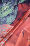 Colour Casual Print Patchwork O Neck Long Sleeve Two Pieces