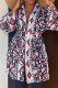 Brown Casual Print With Belt Outerwear