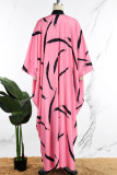 Black Casual Sweet Daily Mixed Printing Printing Contrast V Neck Dresses