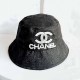 Black Casual Street Letter Pearl Hat