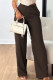 Coffee Casual Solid Skinny High Waist Conventional Solid Color Bottoms