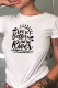 White Casual Daily Print Patchwork Letter T-Shirts