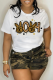White Street Daily Print Letter O Neck T-Shirts