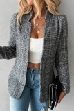 Black Casual Print Solid Cardigan Outerwear