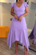 Purple Elegant Solid Patchwork Flounce U Neck Irregular Dress Dresses