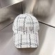 White Casual Letter Patchwork Rhinestone Hat