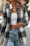 Grey Casual Print Solid Cardigan Outerwear