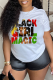 White Casual Daily Print Patchwork O Neck T-Shirts