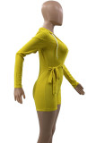 Red Street Solid Bandage Patchwork Draw String V Neck Skinny Rompers
