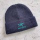 Navy Blue Street Simplicity Letter Patchwork Hat