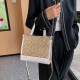 White Elegant Simplicity Letter Geometric Patchwork Bags