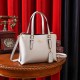 White Elegant Simplicity Letter Patchwork Zipper Bags
