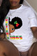 White Street Vintage Print Patchwork O Neck T-Shirts