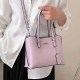 Purple Elegant Simplicity Letter Patchwork Zipper Bags