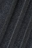 Silver Sexy Solid Hollowed Out Frenulum Backless Slit Spaghetti Strap Sleeveless Dress Dresses