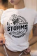 White Casual Street Print Patchwork O Neck T-Shirts