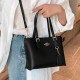 Black Elegant Simplicity Letter Patchwork Zipper Bags