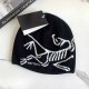 Black Street Simplicity Letter Patchwork Hat
