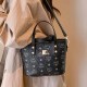 Black Street Simplicity Letter Patchwork Bags