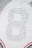 White Sexy Street Print Letter O Neck Long Sleeve Two Pieces