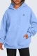 Light Blue Casual Street Print Animal Patchwork Hooded Collar Tops