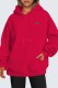 Red Casual Street Print Animal Patchwork Hooded Collar Tops
