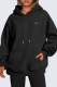 Black Casual Street Print Animal Patchwork Hooded Collar Tops