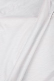 White Sexy Print Backless U Neck Vest Dress Dresses