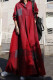 Red Casual Print Patchwork Turndown Collar Long Dress Dresses