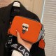 Orange Casual Simplicity Figure Patchwork Zipper Bags