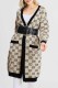 Khaki Elegant Letter Patchwork Cardigan Collar Outerwear