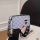Blue Casual Street Figure Letter Patchwork Zipper Bags