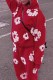 Red Street Print Patchwork Hooded Collar Long Sleeve Two Pieces