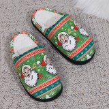 Green Casual Living Patchwork Round Keep Warm Comfortable Shoes