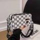 White Casual Street Figure Letter Patchwork Zipper Bags