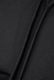 Black Casual Letter Print Turtleneck Long Sleeve Two Pieces