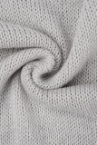 Grey Sexy Casual Solid Ripped Hollowed Out Turtleneck Long Sleeve Three Piece Set