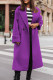 Purple Casual Solid Cardigan Turndown Collar Outerwear