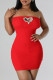 Red Sexy Solid Hollowed Out Backless Strapless Wrapped Skirt Dresses