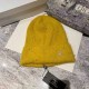 Yellow Casual Street Letter Pearl Hat