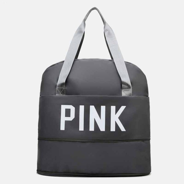 Dark Gray Casual Simplicity Letter Zipper Bags