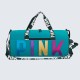 Cyan Casual Simplicity Letter Zipper Bags